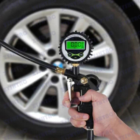 0-220/0-16BarPsi Car Tire Pressure Gauge Pressure Gun Type For Air Compressor Auto Motorcycle SUV Inflator Pump Tire Repair Tool