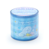 小禮堂 大耳狗 日製 寬版透明膠帶 防水膠帶 包裝膠帶 寬膠帶 4cmx4m (藍 格紋)