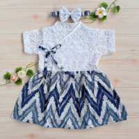 Hanbok Anak / Hanbok Batik bayi / Hanbok Brokat warna putih