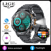 LIGE/ Lige New Business Bluetooth Call Smart Watch Multi-Function Sports Music Playback Flashlight W