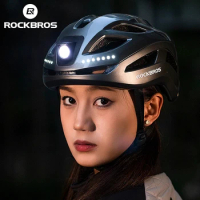 ROCKBROS Bicycle Helmet Cycling Helmet With LED Warning Light Ultralight Road Bike Helmet Electric Bicycle Helmet Scooter Helmet
