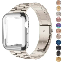 Case+Strap For iWatch Band 38mm 42mm 41 Stainless Steel Metal Bracelet For Apple Watch 7 45MM 44mm 40mm SE Series 8 6 5 4 Band