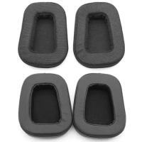 1 Pair Ear Pads Cushions Mesh Fabric/Protein Leather Ear Cups Cover Repair Parts Replacement for Logitech G633 G933 Headphones