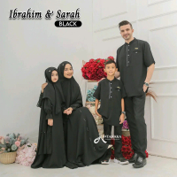 INTANAKA IBRAHIM SARAH BLACK PREMIUM SARIMBIT KELUARGA SET GAMIS KOKO ANAK