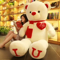 80/100cm Big I LOVE YOU Teddy Bear Plush Toy Lovely Huge Stuffed Soft Bear Doll Lover Bear Kids Toy Birthday Gift For Girlfriend