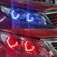 Corcoransu VAHID 2.5/3 5D Crystal RGB Angel Eyes Mask ไฟ LED หลากสีสำหรับเลนส์โปรเจคเตอร์ Bi Xenon L