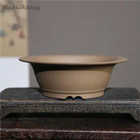 Purple Sand Flower Pot Ceramic Round Bonsai Pot Desktop Potted Antique Japanese Handmade Flower Pot Home Decorative Flower Pot