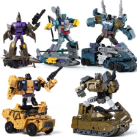 Haizhixing 5 In 1 Transformation Robot Car Toys Anime Devastator Aircraft Tank Model Ko Boys Truck Collection Kid Adult Gift Toy