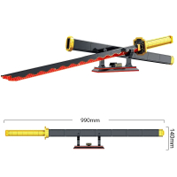 Hot Sales 606PCS Anime Demon Slayer Tsugikuni Yoriichi Ninja Building Blocks Blade Assembly Weapon B