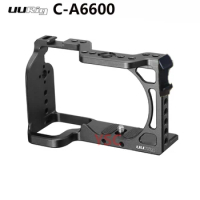 UURig C-A6600 Aluminum Alloy Camera Cage with Cold Shoe Compatible with Sony A6600 cold shoe mount With Arca-Swiss quick release