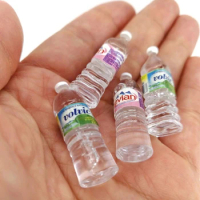 Hot Sale 1:12 Mini Simulation Mineral Water Bottle Resin Model Doll House Miniature Kids Gift Toys Home Decoration Accessories