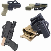 Tactical Glock 17 18 19 Movable Pistol Holster IR Laser Flashlight Mounted Airsoft Colt M1911 P320 Lock Gun Weapon Light X300
