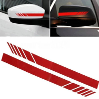 2pcs Car Racing Stripe Stickers Rearview Mirror Reflective Vinyl Decals Decoration Fashion Car Styling Waterproof Sticker