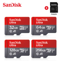 Original Sandisk A1 Memory Cards 64gb 128gb Class 10 Micro SD Card 256GB 32GB Flash Drive TF Card cartao de memoria + SD Adapter