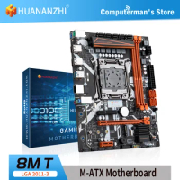 HUANANZHI 8M T LGA 2011-Motherboard support Intel XEON E5 2696 2678 2673 2666 V3 DDR3 RECC NON-ECC memory NVME USB SATA
