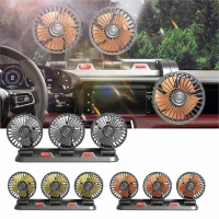 ED USB 5V/12V/24V Portable Mini Car Fan 2 gears 360 Degree All-Round Adjustable Auto Air Cooling 3 H