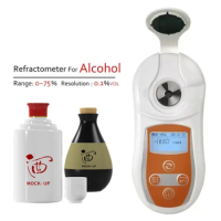 Auto Alcohol Refractometer For Alcohol Measure Digital Alcohol Meter Hydrometer Concentration Spirits Tester Range 0-75%VOL