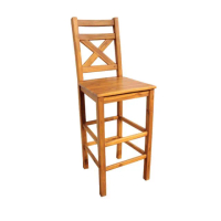 【吉迪市柚木家具】木條交錯靠背高腳吧檯椅 UNC1-65A(實木創意 低調奢華 個性 復古)