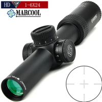 MARCOOL HD 1-6X24 IR Compact Hunting Scope Tactical Rifle Scopes Glass Etched Reticle Wide Field of View Optical Sights