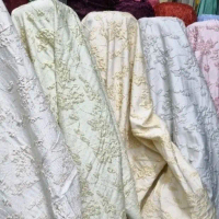 kain Jacquard Emboss Premium | Bahan Jacquard Prada Motif Bunga Sakura