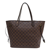 【二手名牌BRAND OFF】LOUIS VUIITON LV 路易威登【再降價】棕色 棋盤格帆布 NEVERFULL MM 托特包 N51105