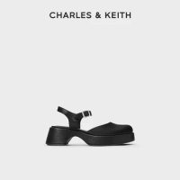CHARLES&amp;KEITH 24 New spring CK1-70580220 British style one-button thick sole sandal
