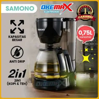 Samono SW-CMB06B 750ML Coffee Maker Mesin Kopi Multifungsi 2 in 1 Anti Bocor 600Watt Low Watt Bahan