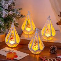 Christmas Decorations Glowing Handheld Night Lantern Desktop Arrangement Creative Gift Wind Lantern 