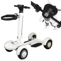 Four wheeled adult scooter scooter scooter, foldable small dual wheel drive court playing tool