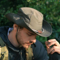 Letter Embroidery Waterproof Hiking Men Bucket Hat Fishing Cap Anti-UV Sun Hat Climbing Hunting Fisherman Bonnie Hat