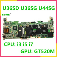 U36SD original Notebook Mainboard GT520M GPU I3 I5 CPU For Asus U36S U36SG U44SG U36SD laptop motherboard 100% Fully Tested OK