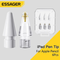 Essager 6Pcs Pencil Tips Set For Apple Pencil 1st 2nd Generation Tip For Apple Pencil Nib Replacement Tips For Apple Pencil 2