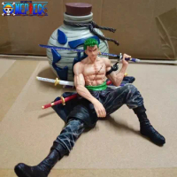 One Piece Anime Figure Gk Sitting Posture Wine Bottle Roronoa Zoro Action Figurine Pvc Collectible Statue Model Toys Kids Gift