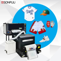 Sonpuu Small DTF Printer Machine Printer DTF 30cm Dual XP600 T-shirt DTG Printer with Shaking Powder Dryer Machine