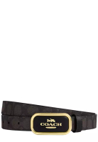 Coach Signature Buckle Cut To Size Reversible Morgan Belt, 25 Mm in Walnut/ Black CX052