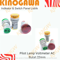 KINOGAWA Pilot Lamp (Lampu Indikator) Voltmeter Digital Bulat 22mm - Original Panel Listrik