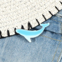 Lonely Blue Whale Enamel Pin Dolphin Fish Sea Animals Denim Jackets Shirt Lapel Brooch For Women Men Cartoon Jewelry Badge Gifts