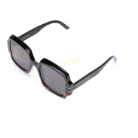 DIOR DiorSignature S1U 寬大方型琥珀邊框太陽眼鏡(黑色)