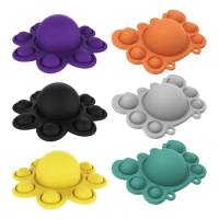New Keychain Stress Relief Squishy Pop Hot Fidget Toys Octopus Crab Push Bubble Pops Fidget Sensory Toy for Autism Special Gifts