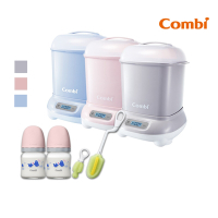 Combi Pro 360 PLUS 高效消毒烘乾鍋+真實含乳寬口玻璃奶瓶120ml*2