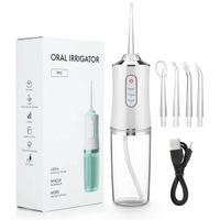 【日本代購】LISM 手提式口腔沖洗器水牙線牙科噴水工具鎬清潔牙齒 350ML 5 噴嘴漱口機牙線