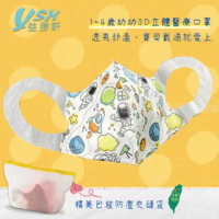 【YSH益勝軒】台灣製 幼幼1-4歲醫療3D立體口罩50入/盒(太空星球)