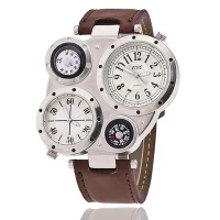 Jam Tangan Lelaki, Pergerakan Dwi Dominan, Dail Besar, Jam Tangan Luaran, dengan Termometer dan Komp