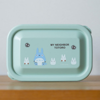 真愛日本 宮崎駿 吉卜力 龍貓 藍白龍貓煙綠 日本製 保鮮餐盒 S號 550ml 保鮮盒 餐盒 便當盒 小菜盒 禮物