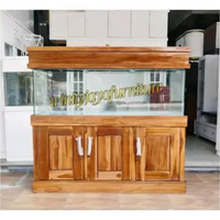 Aquarium Meja Kabinet Kaca Aquarium Dan Tutup Bahan Kayu Jati/trinityjayafurniture