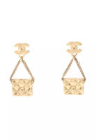 CHANEL 二奢 Pre-loved Chanel matelasse bag earrings GP gold swing 02P