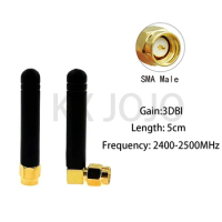 Wifi Antenna 2pcs 2.4G 3dBi with SMA Male Plug for Wireless Router Straight/Right Angle Signal Intensifier 5cm Wholesale
