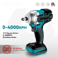 2 IN 1 Brushless Cordless Electric Impact Wrench 1/2 Inch Socket Screwdriver Power Tools Without Battery For Makita 18V Battery