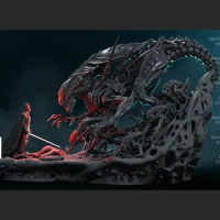 Black Samurai vs Alien Queen 3D Printing Model Drawings High Precision Monster Figure STL File Material