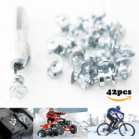42pcs Spikes Tyre for Bicycle Shoes Boots Motorbik car snow studs for fatbike Screw in Tire Stud Fishing Goujons a Vis